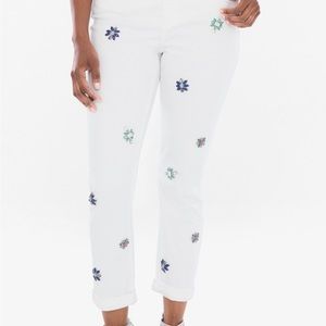 CHICOS So Slimming Brooch-Embellished Girlfriend Crops